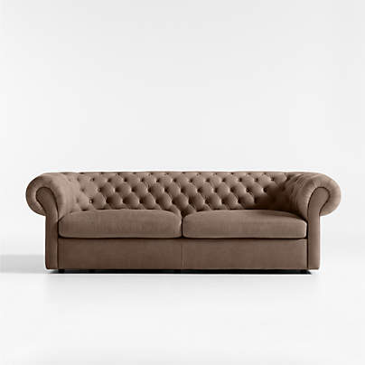 Gig Leather Chesterfield Sofa 90" by Leanne Ford