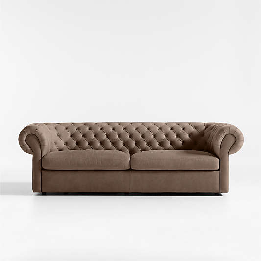 Gig Leather Chesterfield Sofa 90" by Leanne Ford