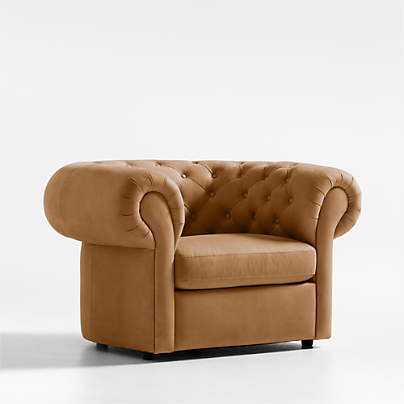 Gig Leather Chesterfield Chair by Leanne Ford