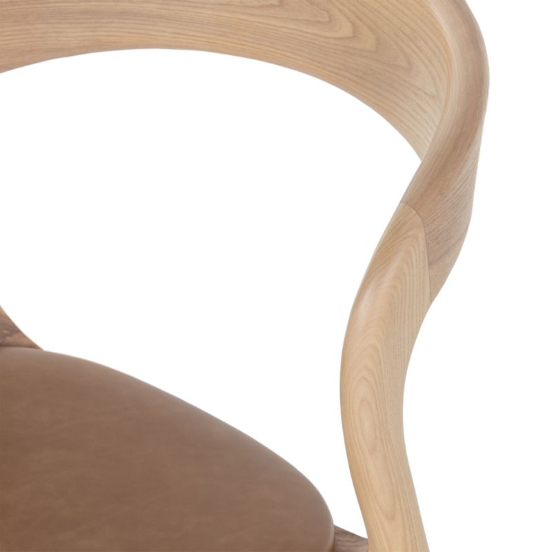 Gillie Natural Wood and Leather Dining Chair - image 6 of 10