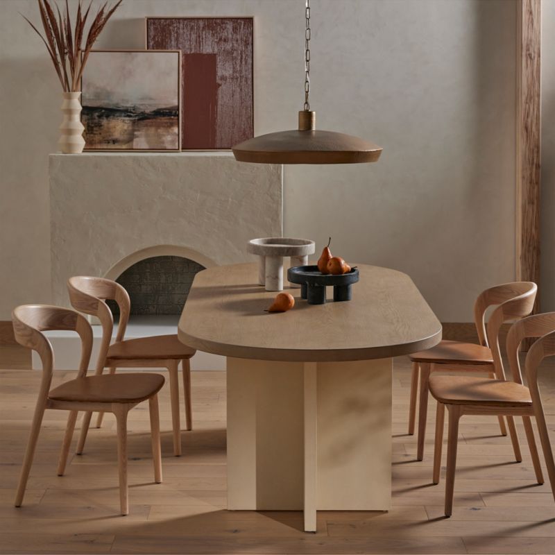 Gillie Natural Wood and Leather Dining Chair - image 2 of 10