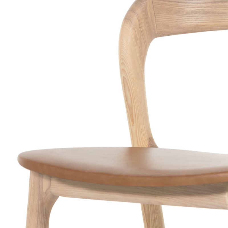 Gillie Natural Wood and Leather Dining Chair - image 8 of 10