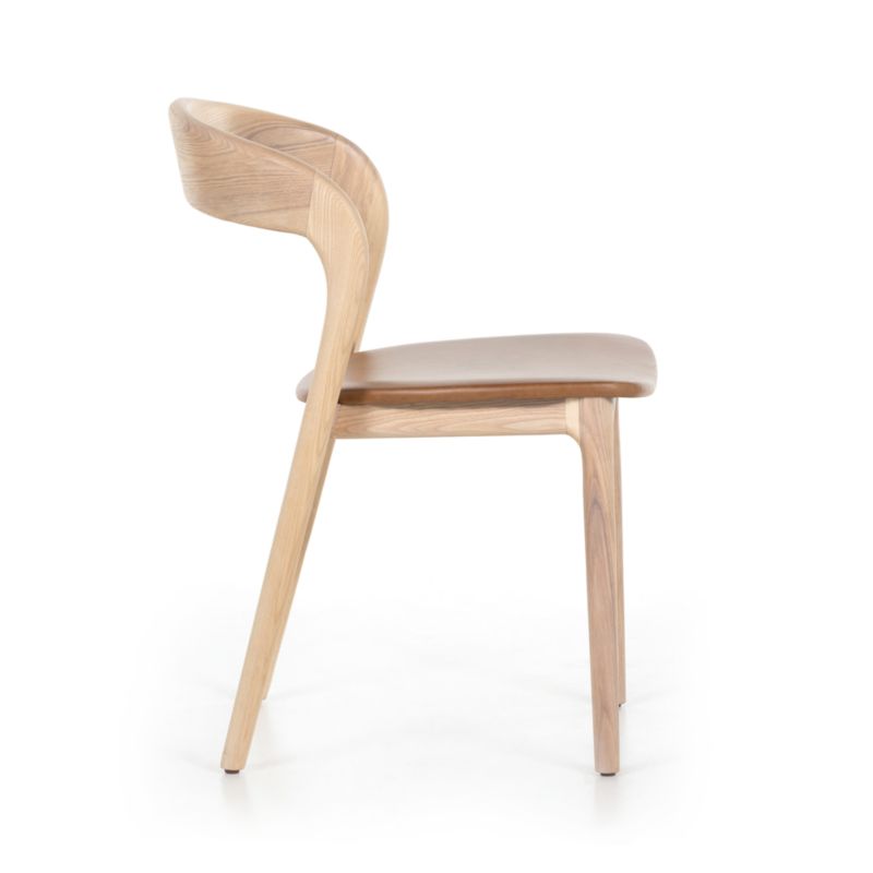 Gillie Natural Wood and Leather Dining Chair - image 5 of 10