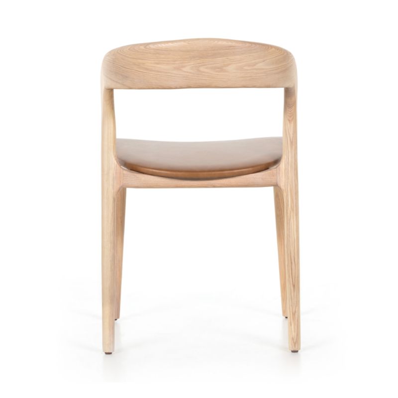 Gillie Natural Wood and Leather Dining Chair - image 4 of 10