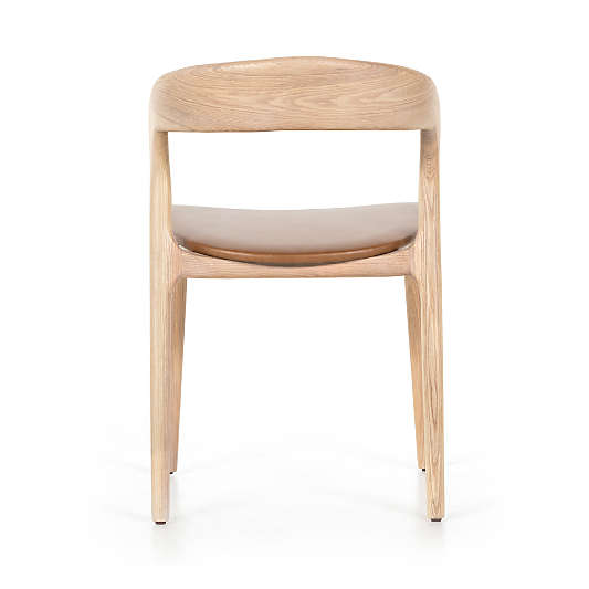 Gillie Natural Wood and Leather Dining Chair