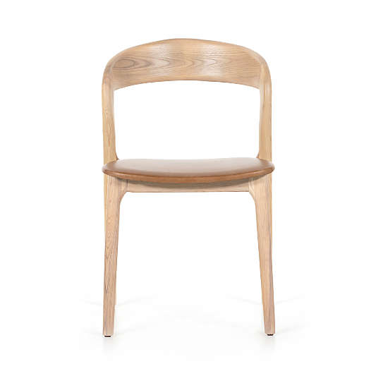 Gillie Natural Wood and Leather Dining Chair