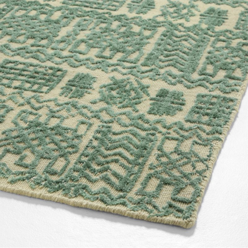 Girona Wool Green Rug Swatch 12"x18" - image 3 of 4