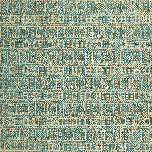 Girona Wool Handwoven Green Area Rug 9'x12'