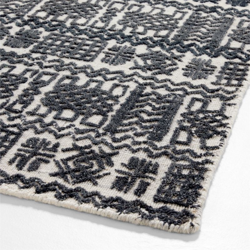 Girona Wool Ivory and Black Rug Swatch 12"x18" - image 4 of 5