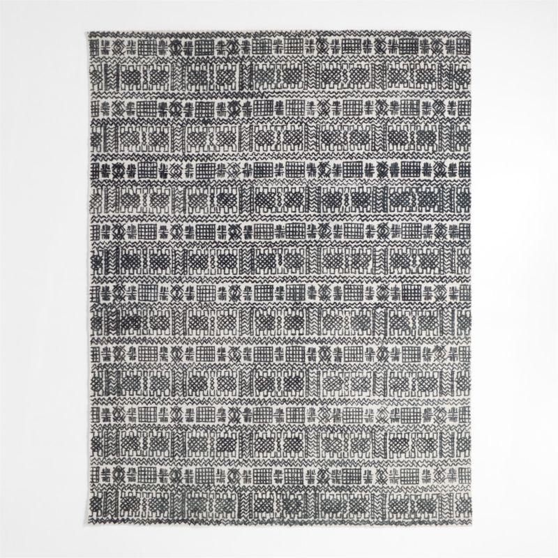 Girona Wool Ivory and Black Rug Swatch 12"x18" - image 1 of 5