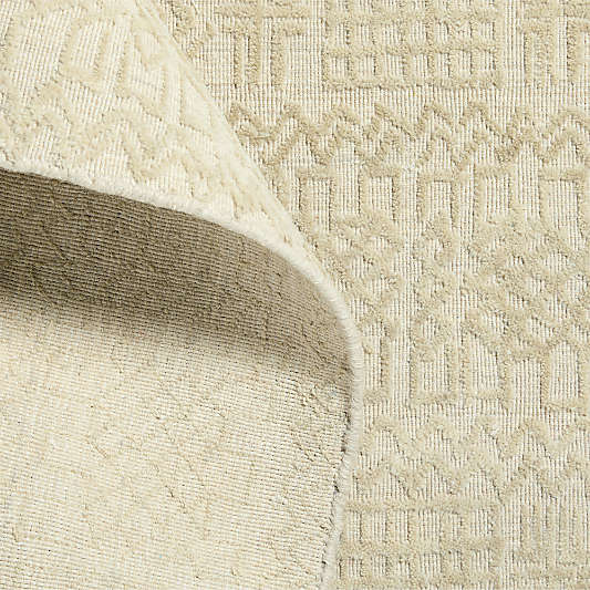 Girona Wool Handwoven Ivory Rug Swatch 12"x18"