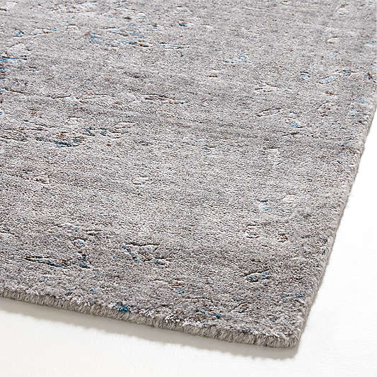 Giverny Wool and Viscose Hand-Knotted Carbon Grey Area Rug 12'x15'