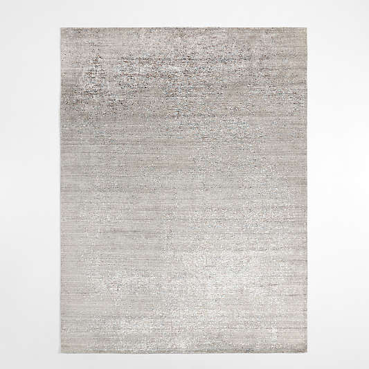 Giverny Wool and Viscose Hand-Knotted Carbon Grey Area Rug 12'x15'