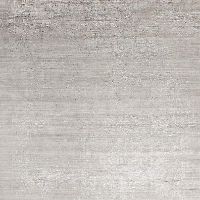 Giverny Wool and Viscose Hand-Knotted Carbon Grey Area Rug 6'x9'