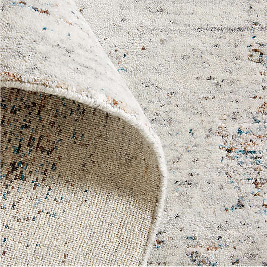 Giverny Wool and Viscose Hand-Knotted Multi Natural Rug Swatch 12"x18"