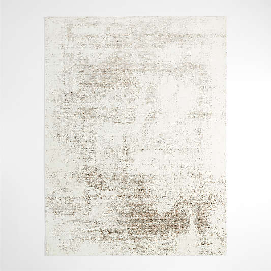 Giverny Wool and Viscose Hand-Knotted White Area Rug 6'x9'