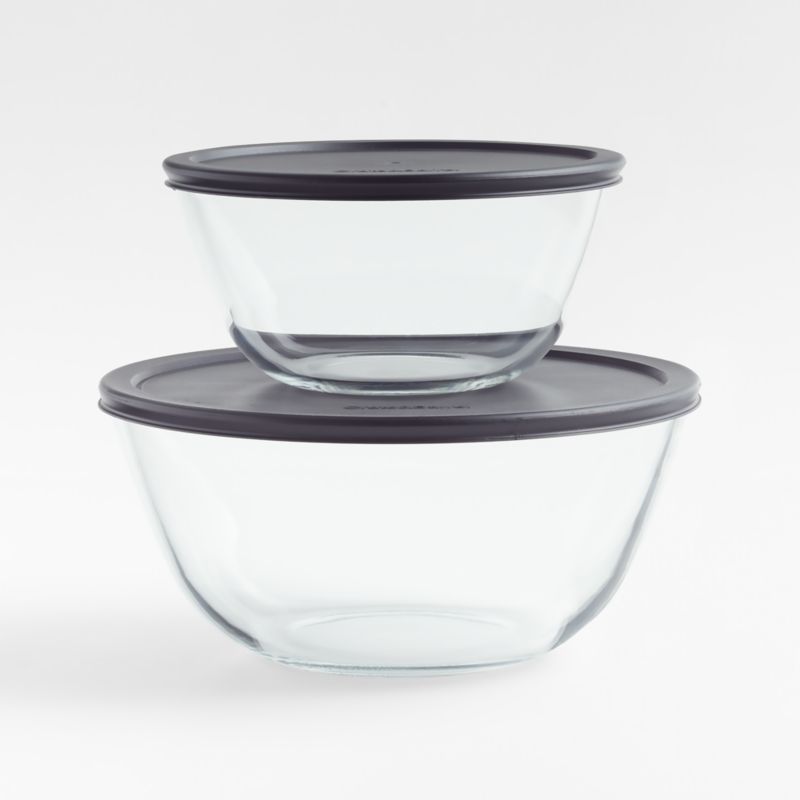 Clear Glass Bowl with Lid Set of 12 | Crate & Barrel