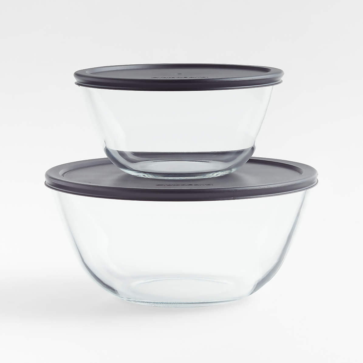 Cooking Concepts Clear Glass Storage Bowls with Plastic Lids 5 in.