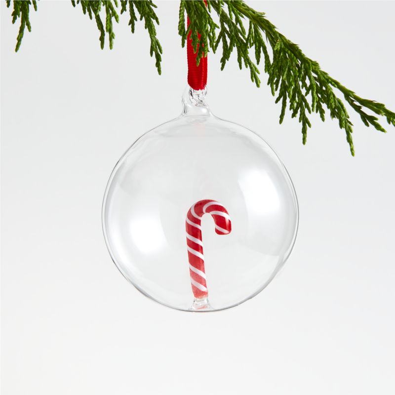 Glass Candy Cane Christmas Tree Ornament