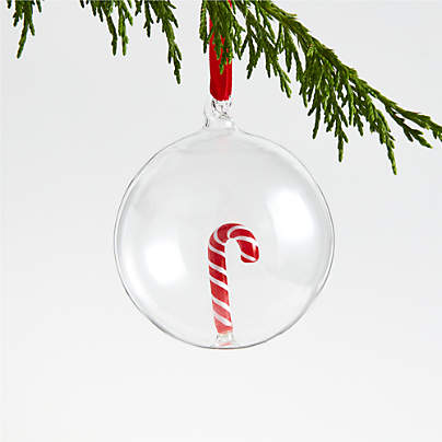 Glass Candy Cane Christmas Tree Ornament