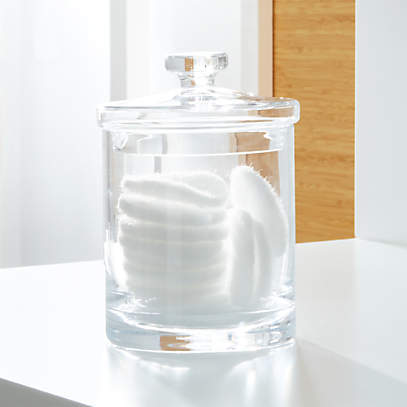 Crate & Barrel Small Glass Canister with Wood Lid + Reviews