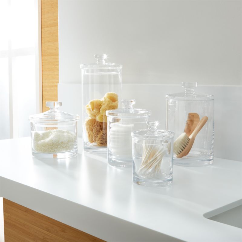 Crate & Barrel Small Glass Canister with Wood Lid + Reviews