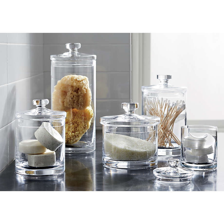 Crate & Barrel Small Glass Canister with Wood Lid + Reviews