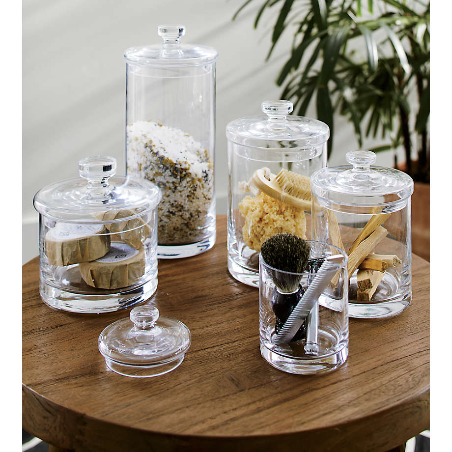 Glass Canister Set for Kitchen & Bathroom, Apothecary Food Storage