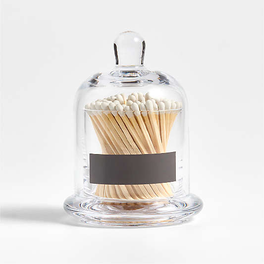 Glass Cloche with Matches