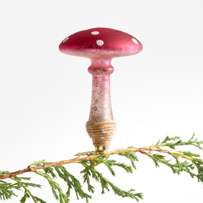 Glass Mushroom Christmas Ornament