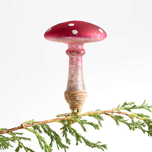 Glass Mushroom Christmas Ornament