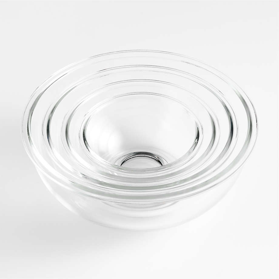 Nesting Glass Mixing Bowls, Set of 4 + Reviews, Crate & Barrel in 2023