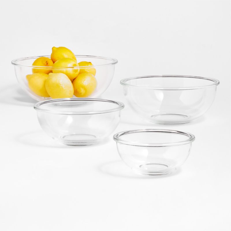 Genicook Nesting Glass Salad/Mixing Bowl Set - 8 PC Set (4 Bowls, 4 Lids)