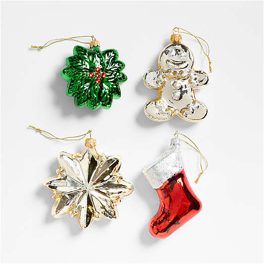 European Glass Stocking Christmas Tree Ornament