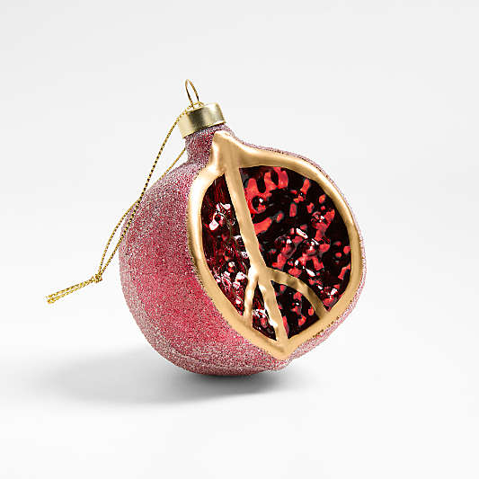 Glass Pomegranate Fruit Christmas Ornament