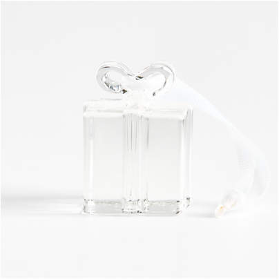 Glass Present Christmas Tree Ornament