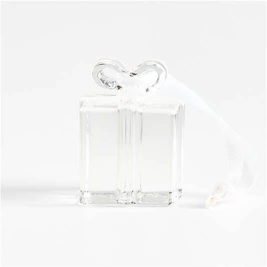 Glass Present Christmas Tree Ornament