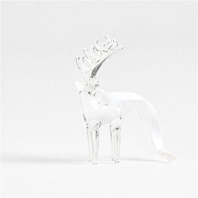 View Glass Reindeer Christmas Tree Ornament details