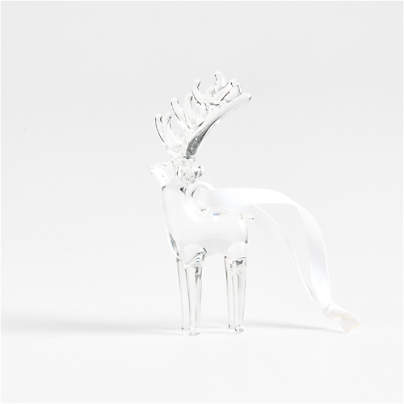 Glass Reindeer Christmas Tree Ornament