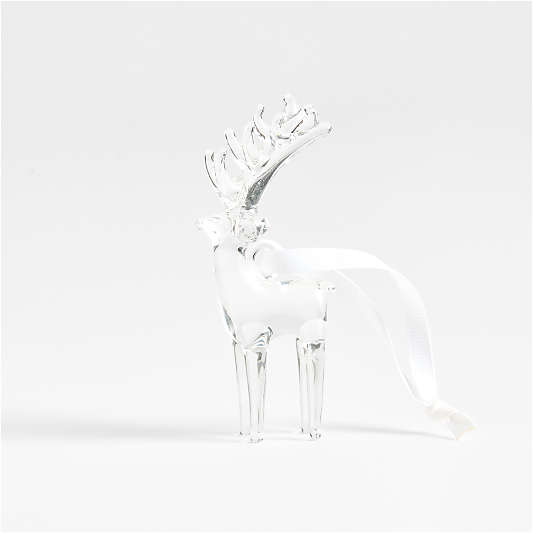 Glass Reindeer Christmas Tree Ornament