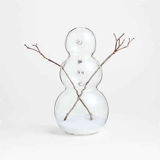 10" Glass Decorative Snowman