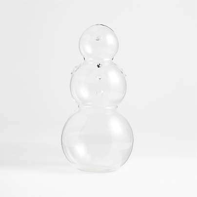 14" Glass Decorative Snowman