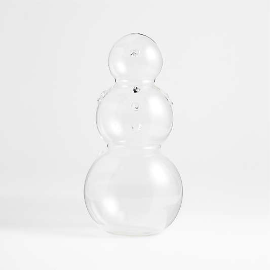 14" Glass Decorative Snowman