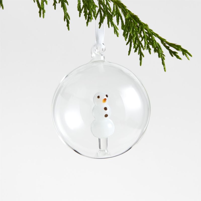 Glass Snowman Christmas Tree Ornament - image 0 of 2