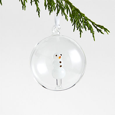 View Glass Snowman Christmas Tree Ornament details