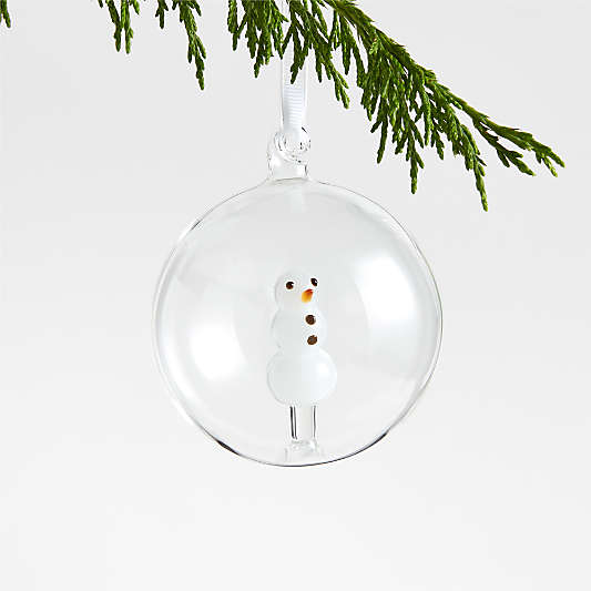 Glass Snowman Christmas Tree Ornament