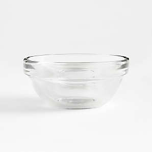 Large Glass Mixing Bowl with Bamboo Lid | Crate & Barrel