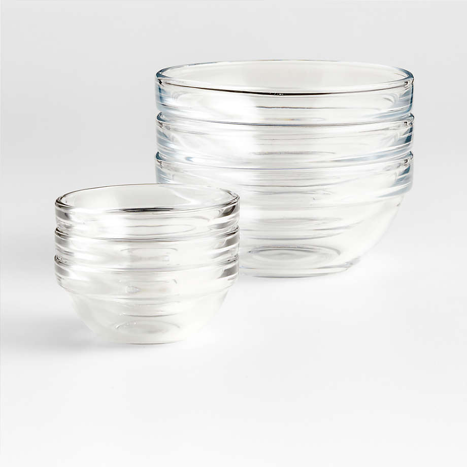 Clear Glass Stackable Prep Bowls 4 Pack