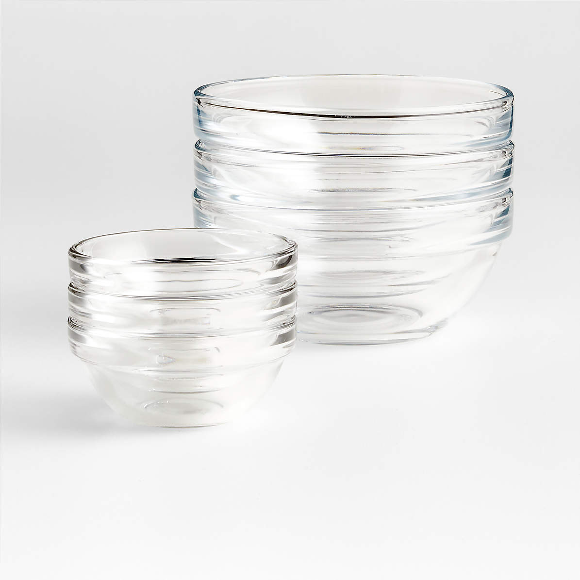 Clear Glass Stackable Prep Bowls 4 Pack