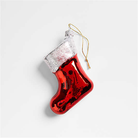 Glass Stocking Christmas Tree Ornament